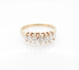 A Ladies 14K Yellow Gold 0.51ct Seven Marquise Diamond Ring Size N Val $2965