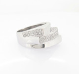 A Heavy 18K White Gold 1.30ct G Vs Pave Set Diamond Ring Size O 1/2 Val $9750