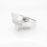 A Heavy 18K White Gold 1.30ct G Vs Pave Set Diamond Ring Size O 1/2 Val $9750