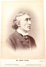 1800s SIR HENRY IRVING 1838-1905 POSED STUDIO PHOTOGRAPH. WINDOW & GROVE, UK