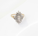 0.42ct Brilliant & Single Cut Diamond Cluster 14K Gold Ring Size N Val $2540