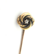 Vintage 0.02 Diamond & 14ct Yellow Gold Knot Design Stick Pin 1.0g