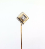Antique 18ct Yellow & White Gold Ornate Design Stick Pin with Diamond 1.6g