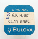 BULOVA CL. 11 ANAC 6.K H.487 WHEEL WATCH PART. SEALED IN PKT.
