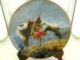 DANBURY MINT, G PERILLO WAR PONIES OF THE PLAINS COLLECTORS PLATE, BOX & COA.