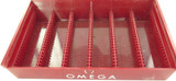 SCARCE VINTAGE OMEGA HARD PLASTIC PARTS STORAGE BOX.