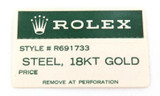 OBSOLETE VINTAGE ROLEX LADIES DATEJUST 18K GOLD REF. 691733 BOX STICKER