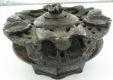 GOOD VINTAGE ORIENTAL NICELY CARVED SOAPSTONE INCENCE BURNER. BIRDS & FLOWERS