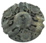 GOOD VINTAGE ORIENTAL NICELY CARVED SOAPSTONE INCENCE BURNER. BIRDS & FLOWERS