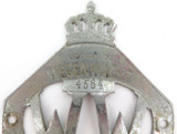 VINTAGE NETHERLANDS LARGISH CAR BADGE “LID VAN DE WEGENWACHT” No 4564