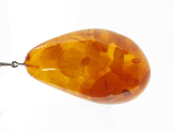 Vintage Stunning Naturalistic Freeform Polish Amber .800 Silver Necklace 41.5g