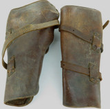 EARLY 1900s / cWW1 A.I.F. ? MOUNTED POLICE ? LEATHER SPATS / LEGGINGS.