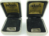 2 VINTAGE HOVANS JEWELLERS, SYDNEY 9CT GOLD EARRINGS DISPLAY BOXES.