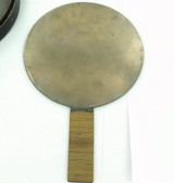 1800s JAPAN EDO PERIOD KAGAMI DOKYO HAND REFLECTION MIRROR in PAPER MACHE BOX.