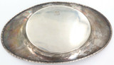 VINTAGE GORHAM STERLING SILVER BEADED EDGE OVAL SHAPED DISH.