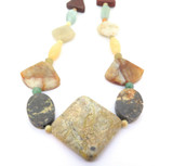 Stunning Multi-coloured Gemstone Necklace with Sterling Silver Clasp 65.8g