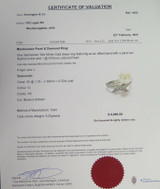 Maubousin Cultured Pearl & Diamond Set 18k White Gold Ring L Val $6080