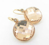 Roberto Coin 18ct Rose Gold Checkerboard Cut Quartz Earrings Val $5430