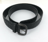 Italian Bottega Veneta Woven Intrecciato Nero Black Leather Belt. Size 100 / 40.