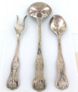 VINTAGE ITALIAN MADE LBL PLATED EP ZING A800 MATCHING SALAD SERVERS & LADLE.