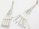 Auth David Yurman Diamond Set Dangle Fringe Silver 925 Earrings RR $2800usd