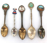 4 VINTAGE AUSTRALIAN SOUVENIR SPOONS INCL 1956 MELBOURNE OLYMPICS + CHILE.