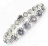 A Stunning 30.7ct Sapphire 4.5ct Diamond 18K Gold Cocktail Bracelet Val $36200