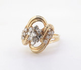 0.50ct G Si 14K Yellow Gold Ladies Cluster Ring Size O Val $2600