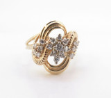 0.50ct G Si 14K Yellow Gold Ladies Cluster Ring Size O Val $2600