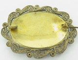 ANTIQUE HANDPAINTED WITH GOLD GILT / EXTREMELY NICE LARGISH BROOCH.