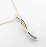 Vintage 0.46ct Diamond Set 14k Two Tone Gold Ladies Pendant 45cm Long Val $2750