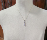 Vintage 0.46ct Diamond Set 14k Two Tone Gold Ladies Pendant 45cm Long Val $2750