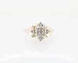 A Ladies 10K Yellow Gold 0.42ct Diamond Star Shape Cluster Ring Size N Val $2020