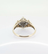 A Ladies 10K Yellow Gold 0.42ct Diamond Star Shape Cluster Ring Size N Val $2020