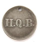 1864 UNKNOWN H.Q.B. SMALL SILVER HOLED TOKEN ?