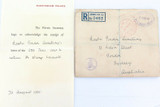 1935 BUCKINGHAM PALACE REG. COVER with 6 CANCELS + PRIVATE SECRETARY NOTE.