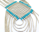 Delicate Vintage Sterling Silver & Turquoise Bead Navajo Necklace 15.3g