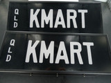 RARE QUEENSLAND REGO NUMBER PLATE KMART NEVER FITTED, NEAR MINT, FRONT & BACK.
