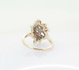 A Diamond & Ruby Cluster 14K Gold Ladies Dress Ring Size O Val $2850