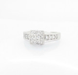 Vintage 0.90cttw Diamond Set Ladies 14K White Gold Halo Ring Size O Val $5720
