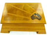 AUSTRALIANA !! NICE PATRIOTIC WOODEN TRINKET BOX. KANGAROO, AUSTRALIA, SUNRAYS.