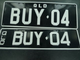 QUEENSLAND REGO NUMBER PLATES    BUY 04    NEVER FITTED, NEAR MINT, FRONT & BACK