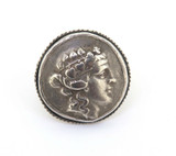 Ancient Large Celtic Celts Danube Silver Tetradrachm Greek Style Coin Ring 20g