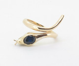 Handmade Vintage Australian Sapphire 18ct Gold Serpent Ring Size P Val $3950