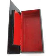 ANTIQUE RUSSIAN ? / SIGNED PAPER MACHE LACQUERED SMALL BOX.
