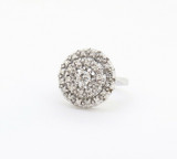 Vintage Handmade 0.64ct Diamond Set 18k Gold Cocktail Ring Size F Val $4490