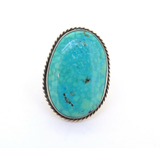 Signed Michael Rogers Handmade Paiute Turquoise Sterling Silver Ring 22.3g