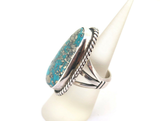 Sterling Silver Persian Turquoise Ring By 'Lucky' Southwestern Artist 23.4g