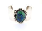 Vintage David Fletcher Garcia Sterling Silver Azurite & Malachite Cuff Bracelet