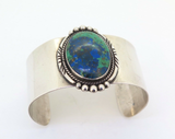 Vintage David Fletcher Garcia Sterling Silver Azurite & Malachite Cuff Bracelet